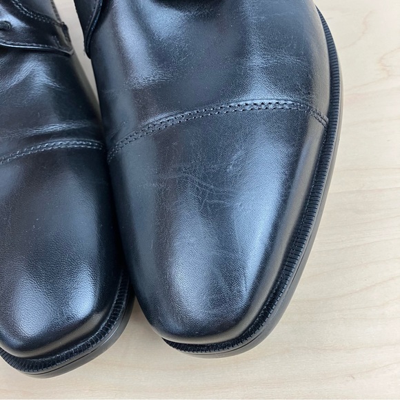 Johnston Murphy Men's Size 11 W Gibbons Cap Toe Black Leather Oxford Dress  Shoes